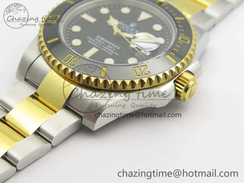 UrbanChic Submariner 116613LN Noob 1:1 Best Edition Black Dial On SS YG Bracelet A2836 V 3569