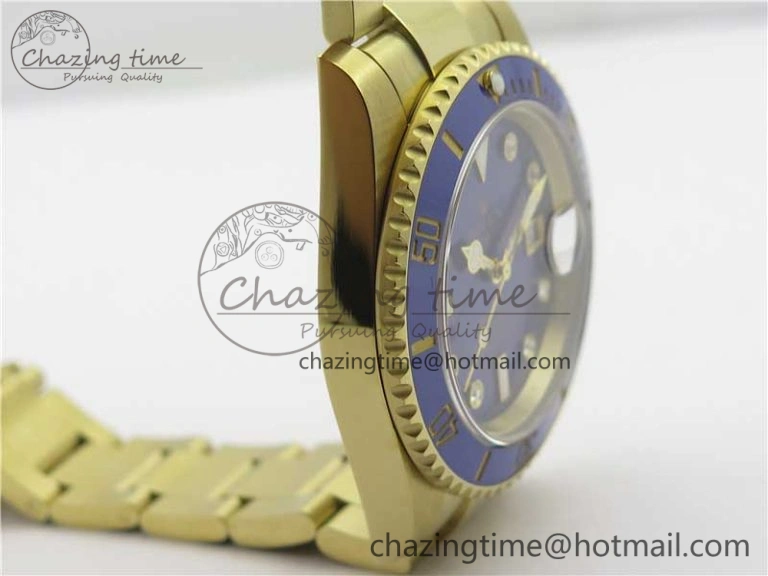 Trendy Submariner 116618 LB Blue Ceramic 316L Bp Maker 1:1 Best Edition Blue Dial Diam on YG Bracelet SA3135 V 3009