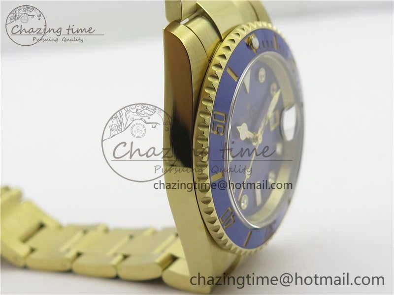 Trendy Submariner 116618 LB Blue Ceramic 316L Bp Maker 1:1 Best Edition Blue Dial Diam on YG Bracelet SA3135 V 3009