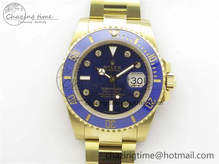 Trendy Submariner 116618 LB Blue Ceramic 316L Bp Maker 1:1 Best Edition Blue Dial Diam on YG Bracelet SA3135 V 3009