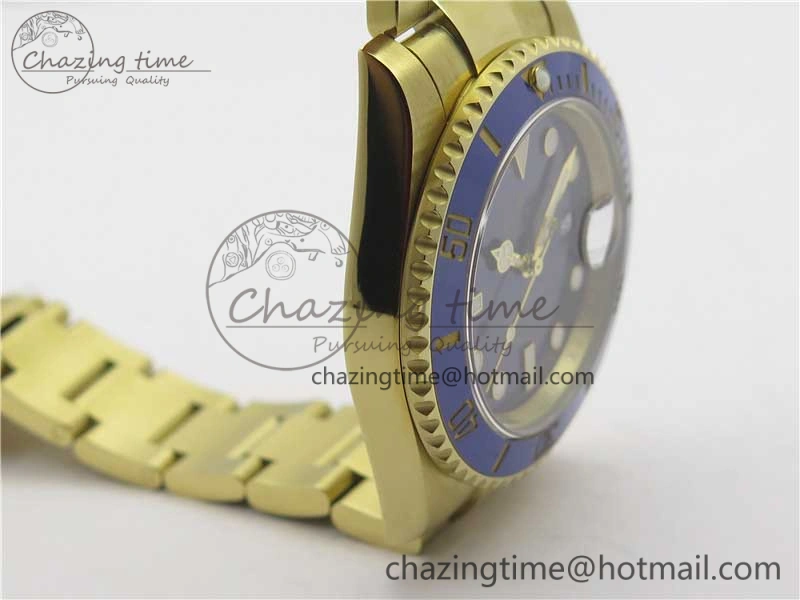 Submariner 116618 LB Blue Ceramic 316L Bp Maker 1:1 Best Edition Blue Dial on YG Bracelet SA3135 V ZipUp 3013