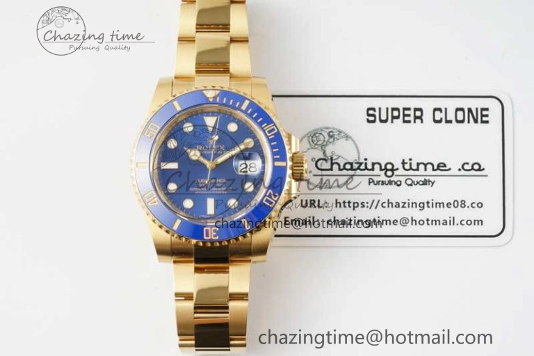 Popular Submariner 116618 LB Blue Ceramic YG Plated 904L Steel Clean 1:1 Best Edition VR 2092
