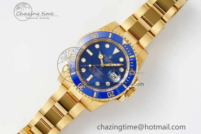 Popular Submariner 116618 LB Blue Ceramic YG Plated 904L Steel Clean 1:1 Best Edition VR 2092