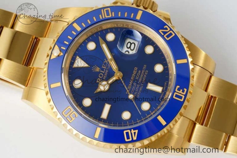 Popular Submariner 116618 LB Blue Ceramic YG Plated 904L Steel Clean 1:1 Best Edition VR 2092
