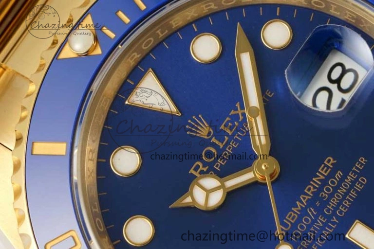 Popular Submariner 116618 LB Blue Ceramic YG Plated 904L Steel Clean 1:1 Best Edition VR 2092