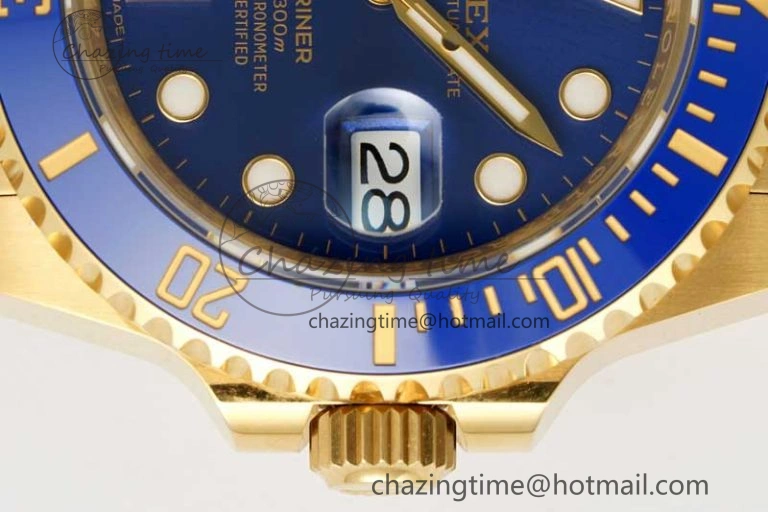 Popular Submariner 116618 LB Blue Ceramic YG Plated 904L Steel Clean 1:1 Best Edition VR 2092