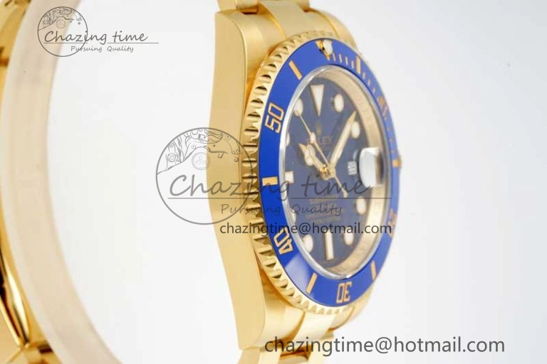 Popular Submariner 116618 LB Blue Ceramic YG Plated 904L Steel Clean 1:1 Best Edition VR 2092