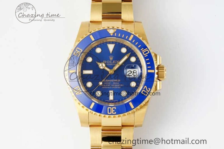 Popular Submariner 116618 LB Blue Ceramic YG Plated 904L Steel Clean 1:1 Best Edition VR 2092