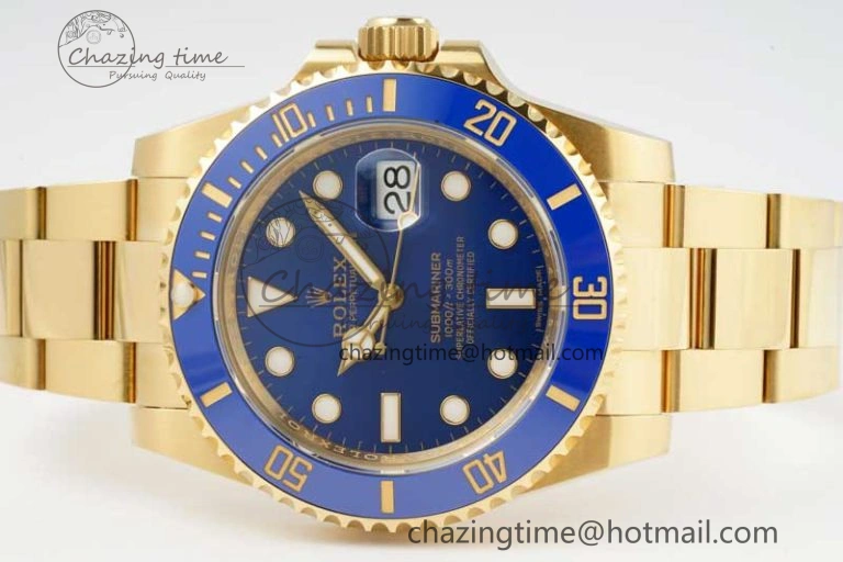 Popular Submariner 116618 LB Blue Ceramic YG Plated 904L Steel Clean 1:1 Best Edition VR 2092
