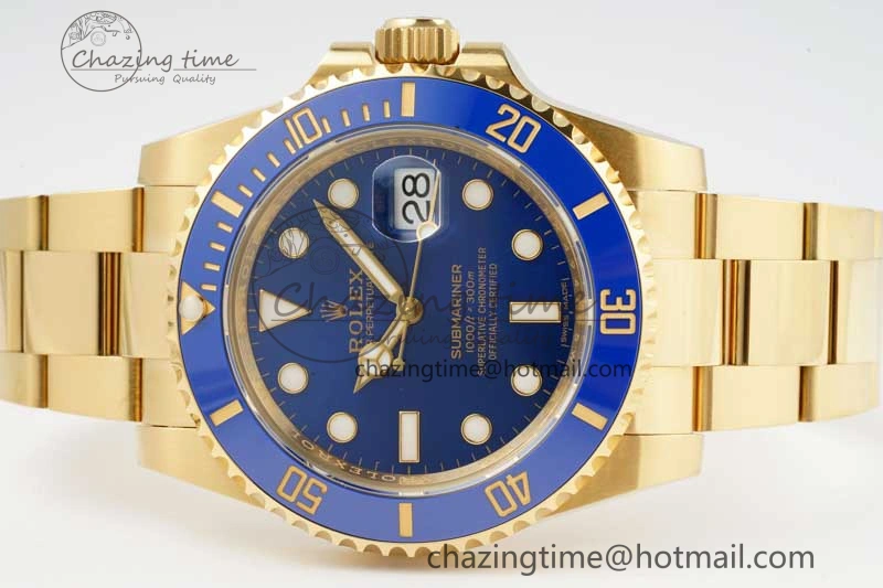Popular Submariner 116618 LB Blue Ceramic YG Plated 904L Steel Clean 1:1 Best Edition VR 2092