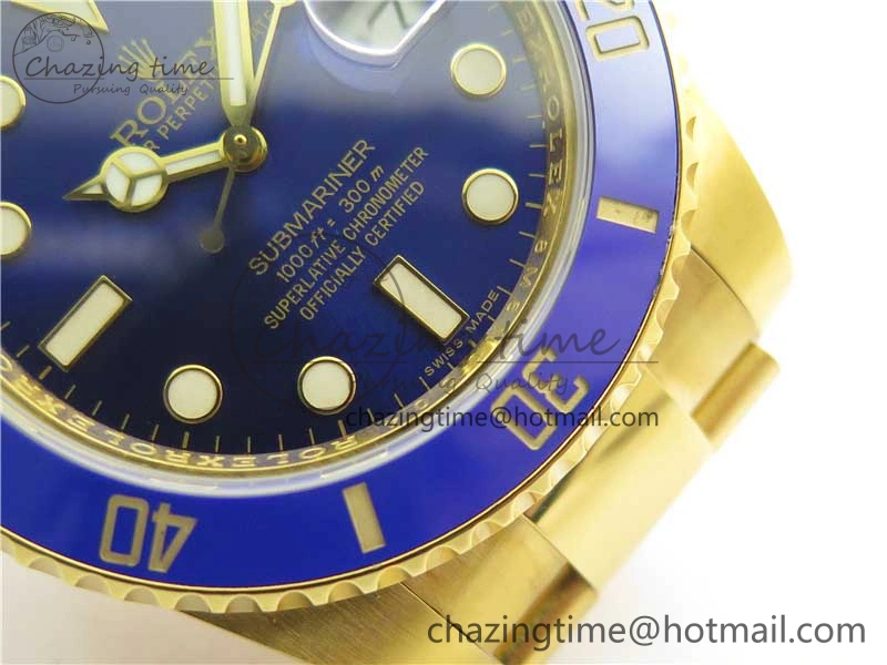 Submariner 116618 LB D1F Best Edition YG Wrapped Blue Dial on YG Wrapped Bracelet A ZipUp 2590