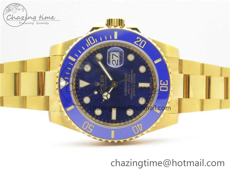Submariner 116618 LB D1F Best Edition YG Wrapped Blue Dial on YG Wrapped Bracelet A ZipUp 2590