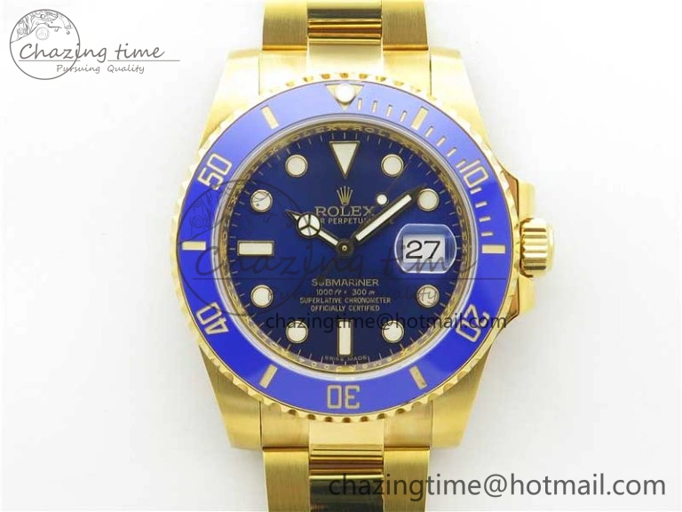 Submariner 116618 LB D1F Best Edition YG Wrapped Blue Dial on YG Wrapped Bracelet A ZipUp 2590