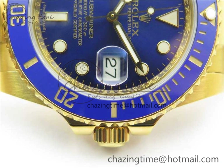 Submariner 116618 LB D1F Best Edition YG Wrapped Blue Dial on YG Wrapped Bracelet A ZipUp 2590