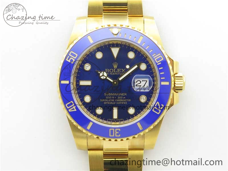 Submariner 116618 LB D1F Best Edition YG Wrapped Blue Dial on YG Wrapped Bracelet A ZipUp 2590