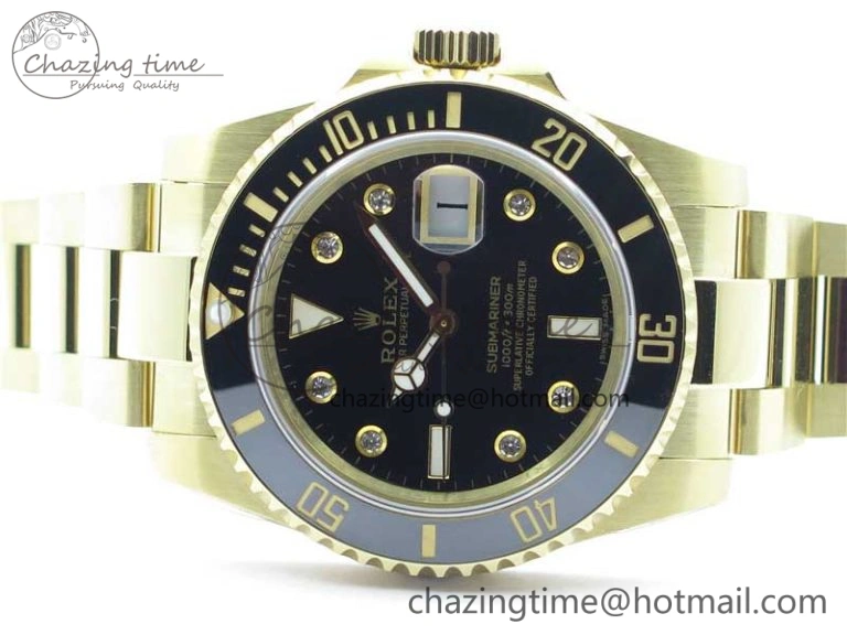 Supportive Submariner 116618 LN Black Ceramic 316L Bp Maker 1:1 Best Edition Black Dial Diam on YG Bracelet SA3135 V 3010