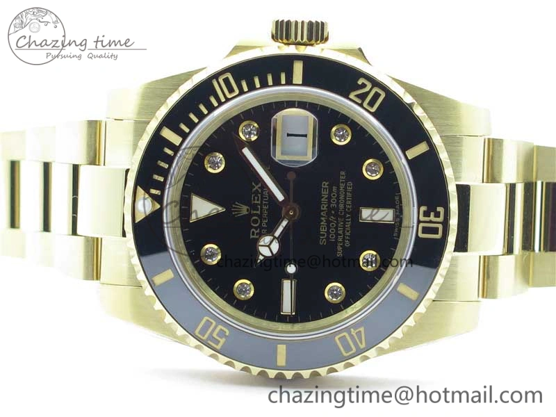 Supportive Submariner 116618 LN Black Ceramic 316L Bp Maker 1:1 Best Edition Black Dial Diam on YG Bracelet SA3135 V 3010