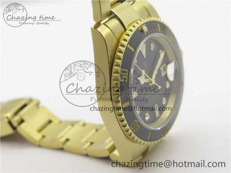 Supportive Submariner 116618 LN Black Ceramic 316L Bp Maker 1:1 Best Edition Black Dial Diam on YG Bracelet SA3135 V 3010