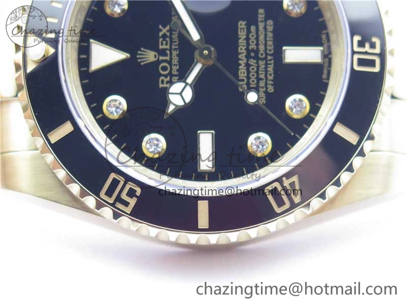 Supportive Submariner 116618 LN Black Ceramic 316L Bp Maker 1:1 Best Edition Black Dial Diam on YG Bracelet SA3135 V 3010