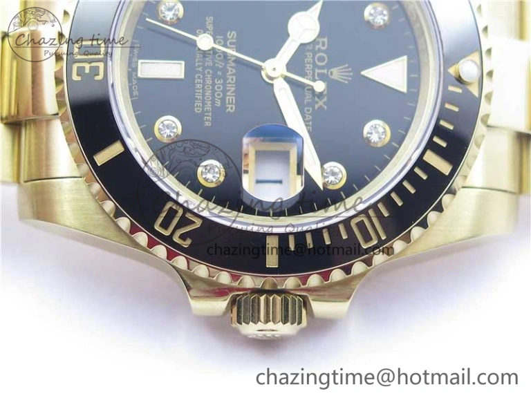 Supportive Submariner 116618 LN Black Ceramic 316L Bp Maker 1:1 Best Edition Black Dial Diam on YG Bracelet SA3135 V 3010