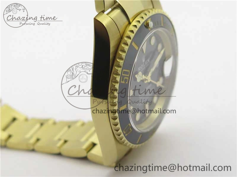 Submariner 116618 LN Black Ceramic 316L Bp Maker 1:1 Best Edition Black Dial on YG Bracelet SA3135 V ZeroBulk 3015