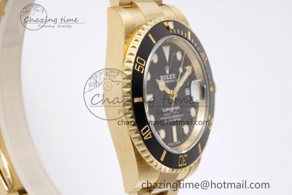 Bright Submariner 116618 LN Black Ceramic YG Plated 904L Steel Clean 1:1 Best Edition VR 2100