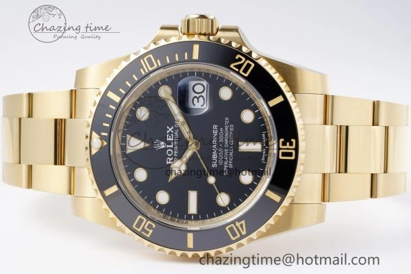 Bright Submariner 116618 LN Black Ceramic YG Plated 904L Steel Clean 1:1 Best Edition VR 2100