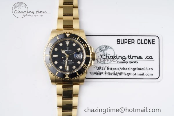 Bright Submariner 116618 LN Black Ceramic YG Plated 904L Steel Clean 1:1 Best Edition VR 2100