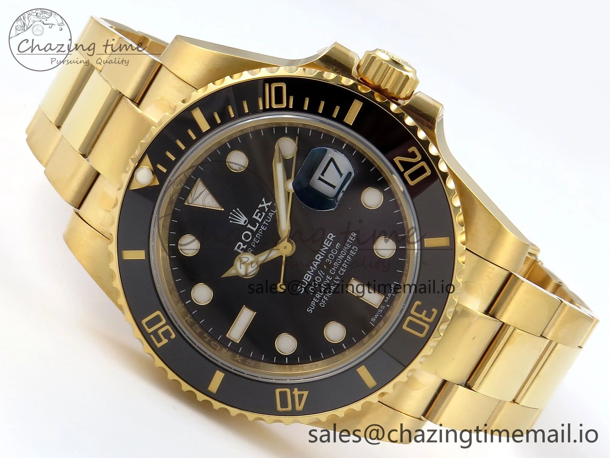 EasyMatch Submariner 116618 LN Black Ceramic YG Plated 904L Steel VSF 1:1 Best Edition VS 846