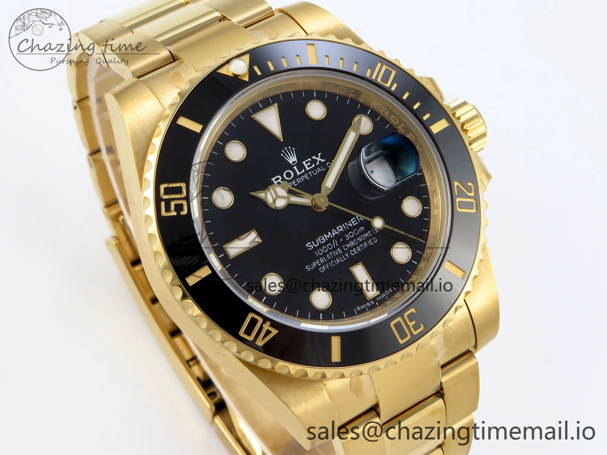 EasyMatch Submariner 116618 LN Black Ceramic YG Plated 904L Steel VSF 1:1 Best Edition VS 846