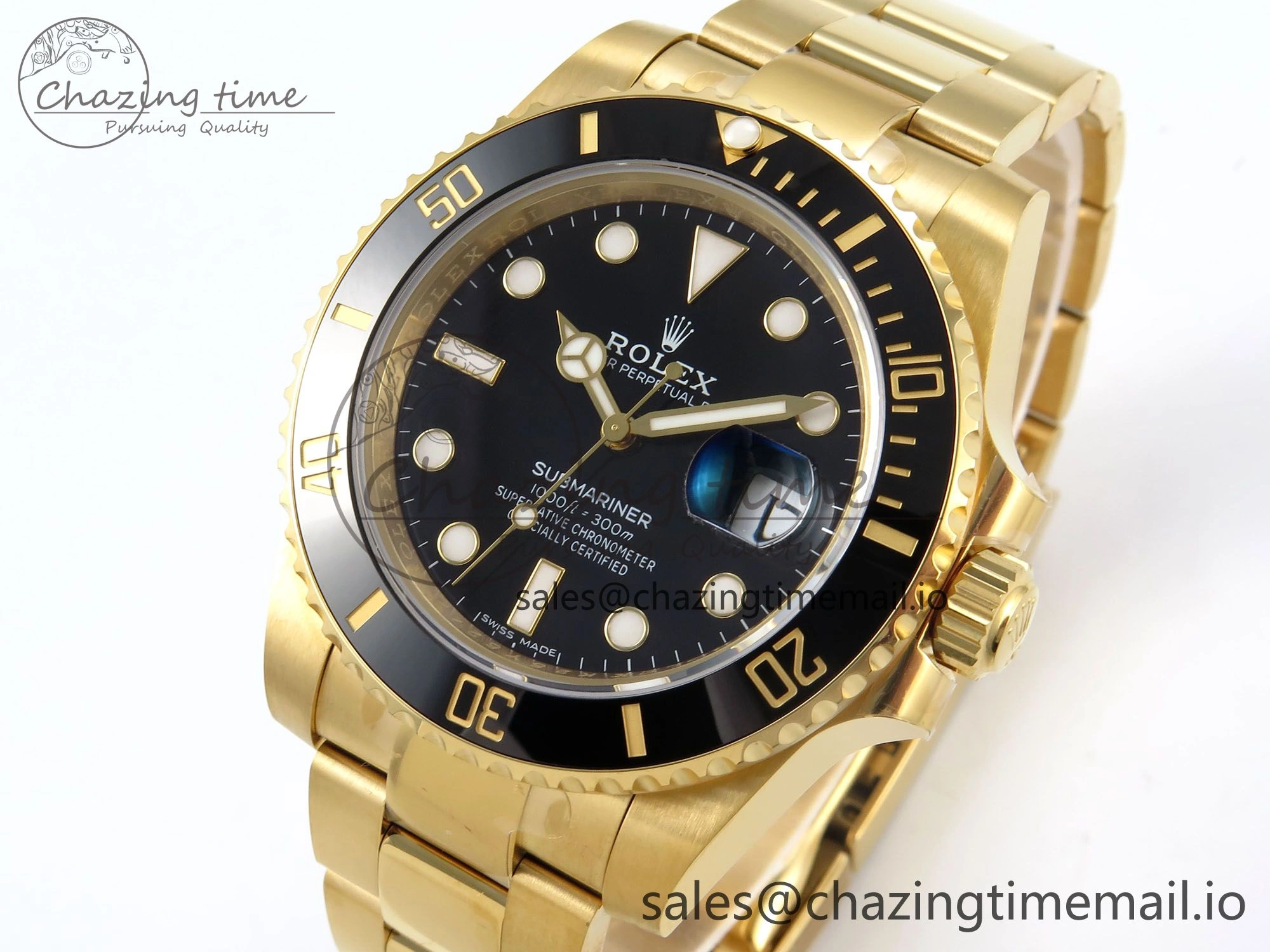 EasyMatch Submariner 116618 LN Black Ceramic YG Plated 904L Steel VSF 1:1 Best Edition VS 846