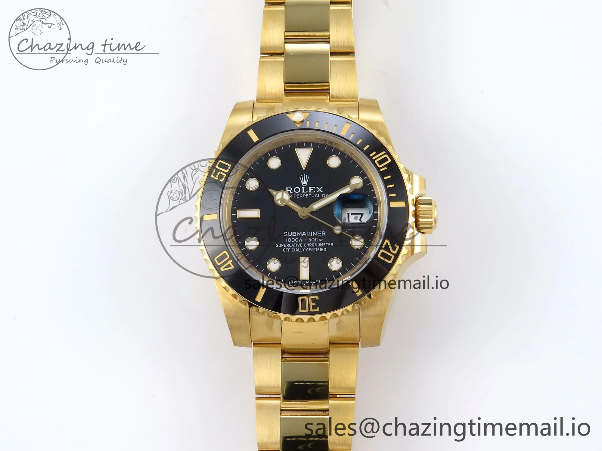 EasyMatch Submariner 116618 LN Black Ceramic YG Plated 904L Steel VSF 1:1 Best Edition VS 846