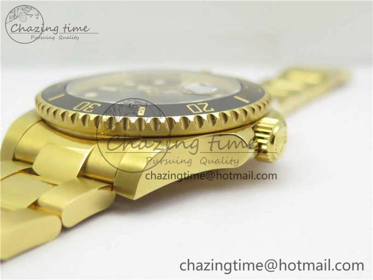 FashionForward Submariner 116618 LN D1F Best Edition YG Wrapped Black Dial on YG Wrapped Bracelet A 2588