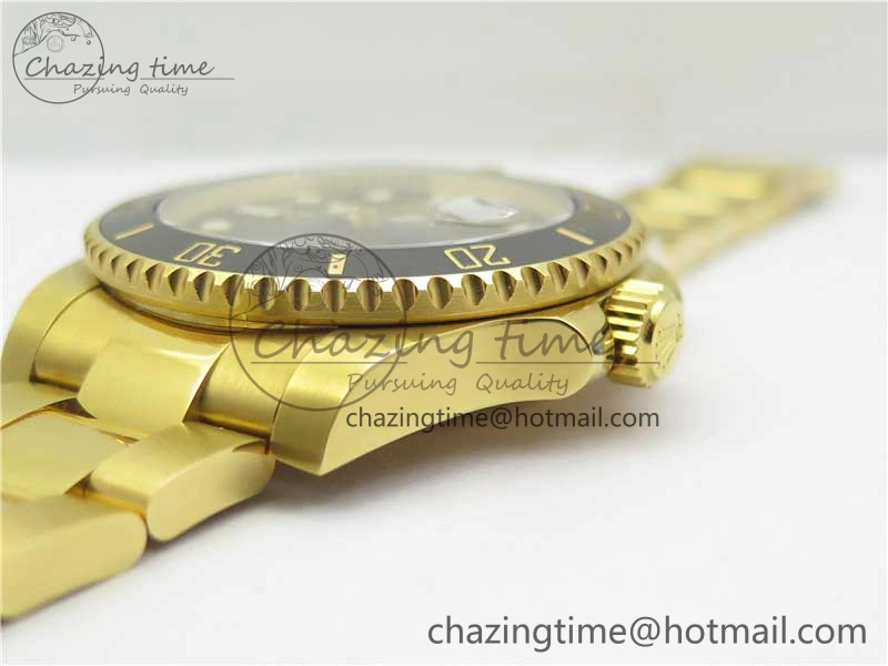 FashionForward Submariner 116618 LN D1F Best Edition YG Wrapped Black Dial on YG Wrapped Bracelet A 2588