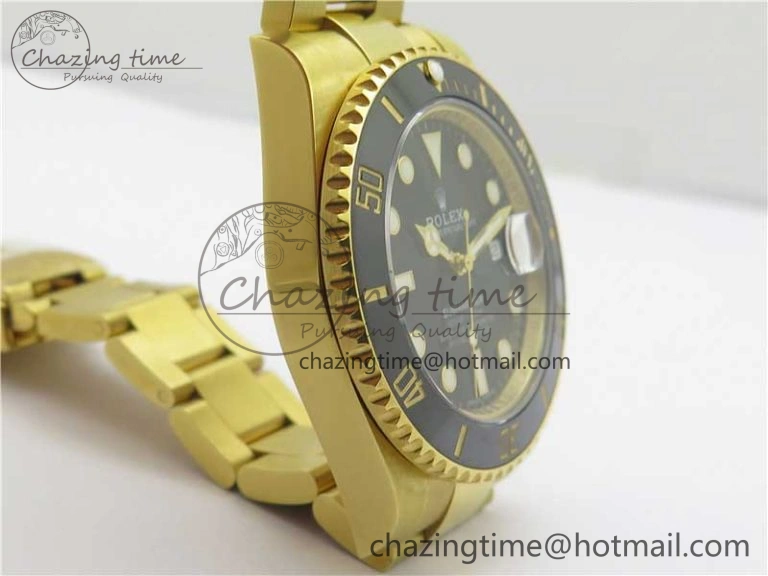 FashionForward Submariner 116618 LN D1F Best Edition YG Wrapped Black Dial on YG Wrapped Bracelet A 2588