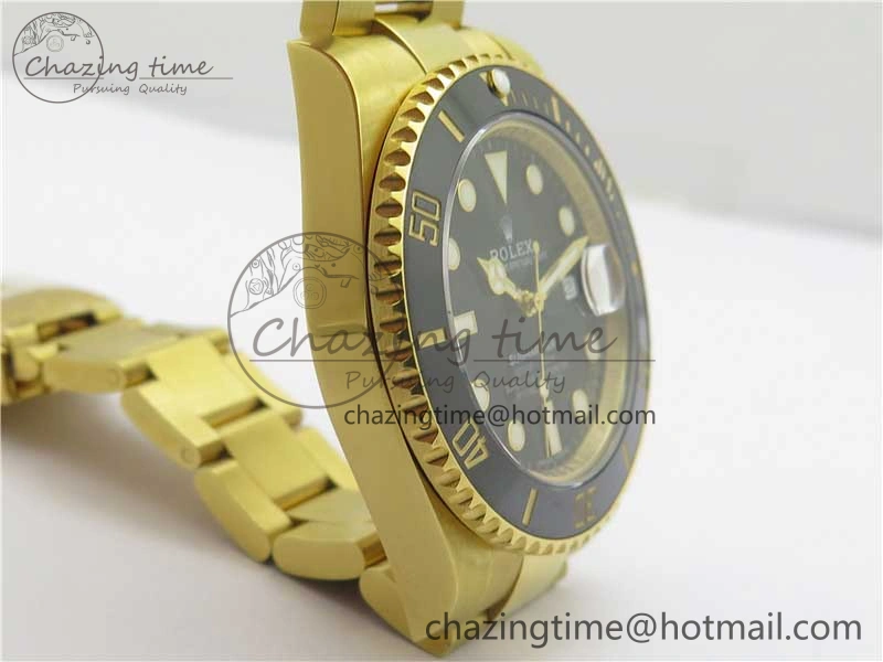FashionForward Submariner 116618 LN D1F Best Edition YG Wrapped Black Dial on YG Wrapped Bracelet A 2588