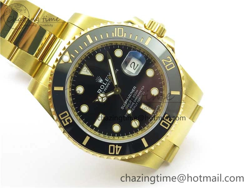 FashionForward Submariner 116618 LN D1F Best Edition YG Wrapped Black Dial on YG Wrapped Bracelet A 2588