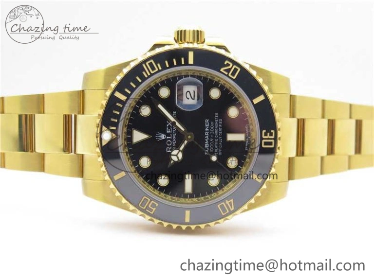 FashionForward Submariner 116618 LN D1F Best Edition YG Wrapped Black Dial on YG Wrapped Bracelet A 2588