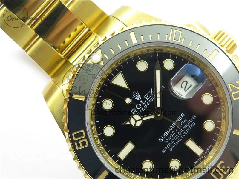 FashionForward Submariner 116618 LN D1F Best Edition YG Wrapped Black Dial on YG Wrapped Bracelet A 2588