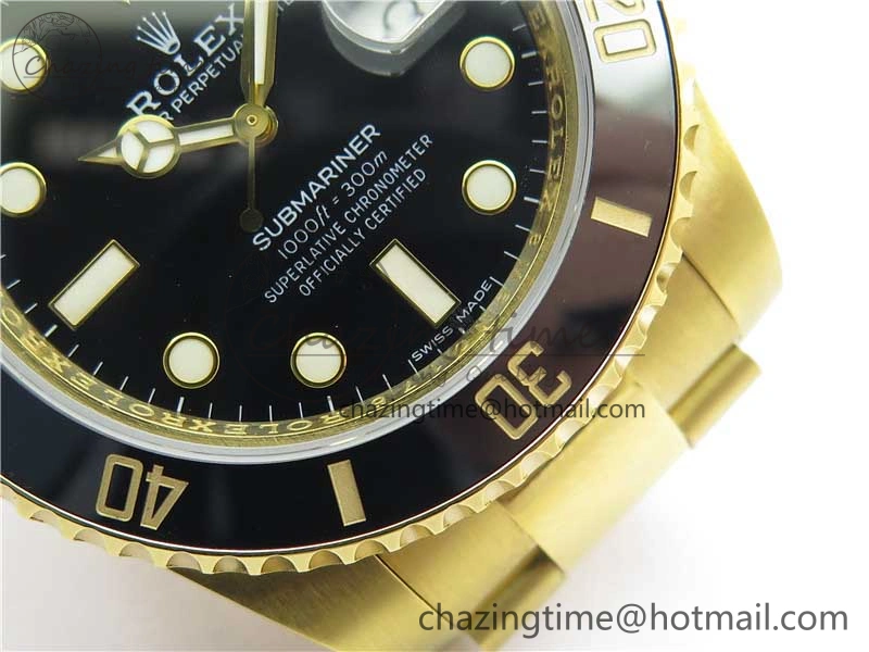 FashionForward Submariner 116618 LN D1F Best Edition YG Wrapped Black Dial on YG Wrapped Bracelet A 2588