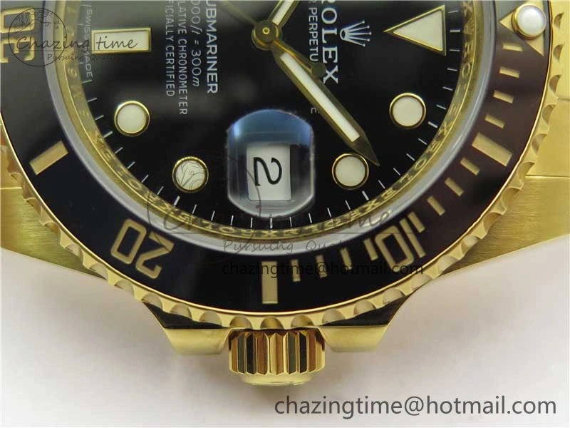 FashionForward Submariner 116618 LN D1F Best Edition YG Wrapped Black Dial on YG Wrapped Bracelet A 2588