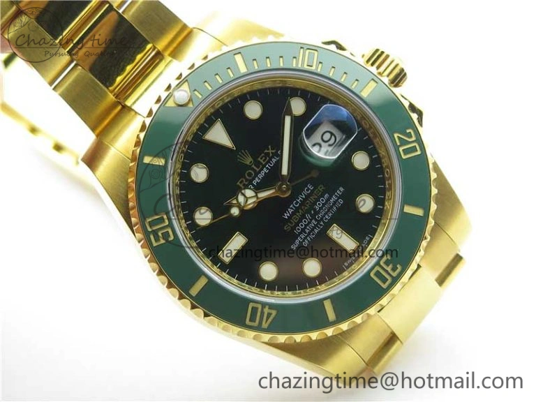Submariner 116618 LV VRF Best Edition YG Wrapped Green Dial on YG Wrapped Bracelet A2836 MAX Version Supportive 2919