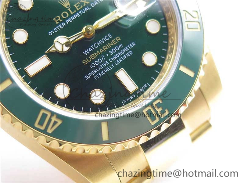 Submariner 116618 LV VRF Best Edition YG Wrapped Green Dial on YG Wrapped Bracelet A2836 MAX Version Supportive 2919