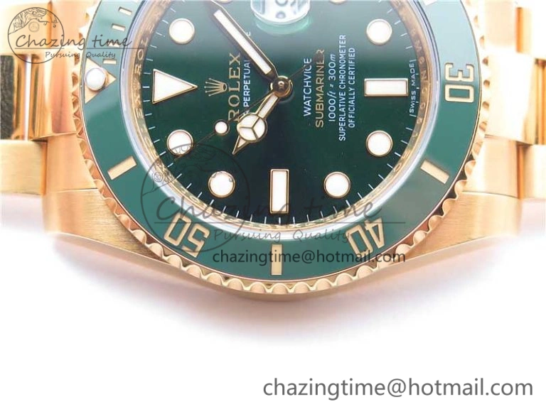 Submariner 116618 LV VRF Best Edition YG Wrapped Green Dial on YG Wrapped Bracelet A2836 MAX Version Supportive 2919