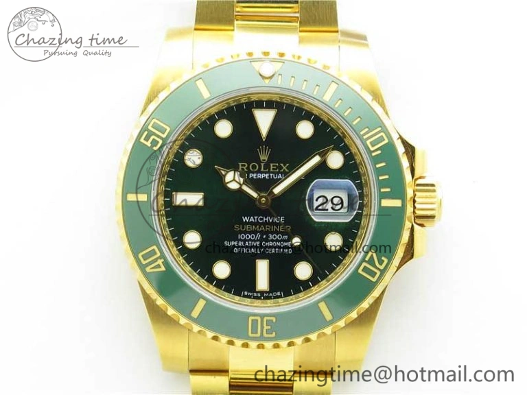 Submariner 116618 LV VRF Best Edition YG Wrapped Green Dial on YG Wrapped Bracelet A2836 MAX Version Supportive 2919