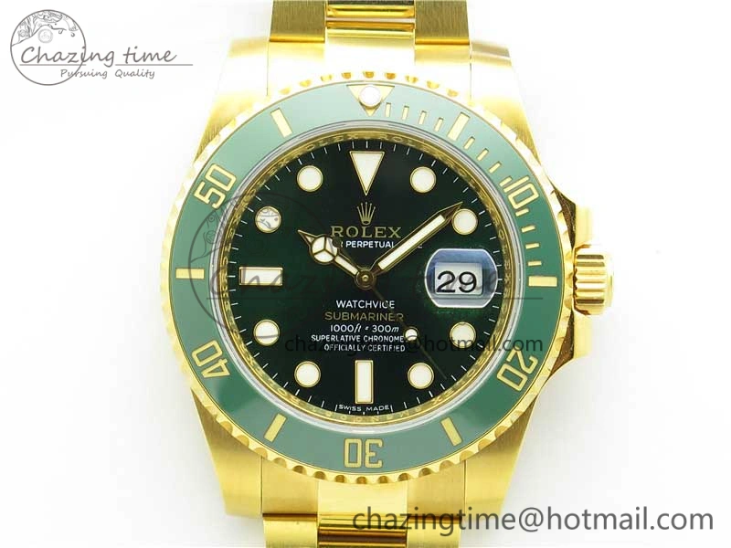 Submariner 116618 LV VRF Best Edition YG Wrapped Green Dial on YG Wrapped Bracelet A2836 MAX Version Supportive 2919