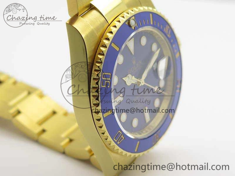 Affordable Submariner 116618LB Full YG Wrapped VRF 1:1 Best Edition Blue Dial On Full YG Wrapped Bracelet A 3529