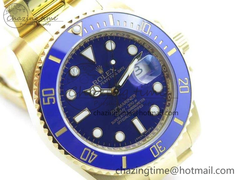Affordable Submariner 116618LB Full YG Wrapped VRF 1:1 Best Edition Blue Dial On Full YG Wrapped Bracelet A 3529