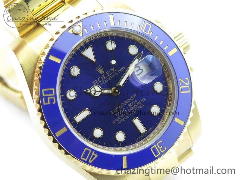 Affordable Submariner 116618LB Full YG Wrapped VRF 1:1 Best Edition Blue Dial On Full YG Wrapped Bracelet A 3529