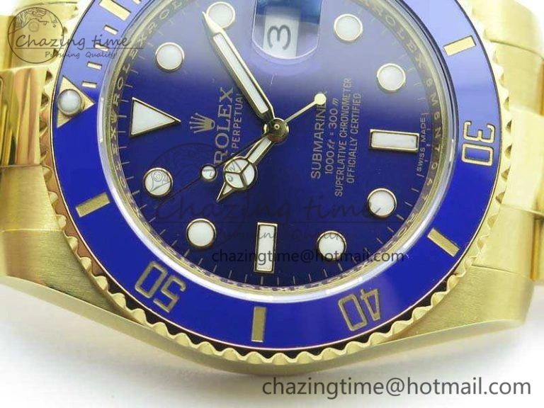 Affordable Submariner 116618LB Full YG Wrapped VRF 1:1 Best Edition Blue Dial On Full YG Wrapped Bracelet A 3529